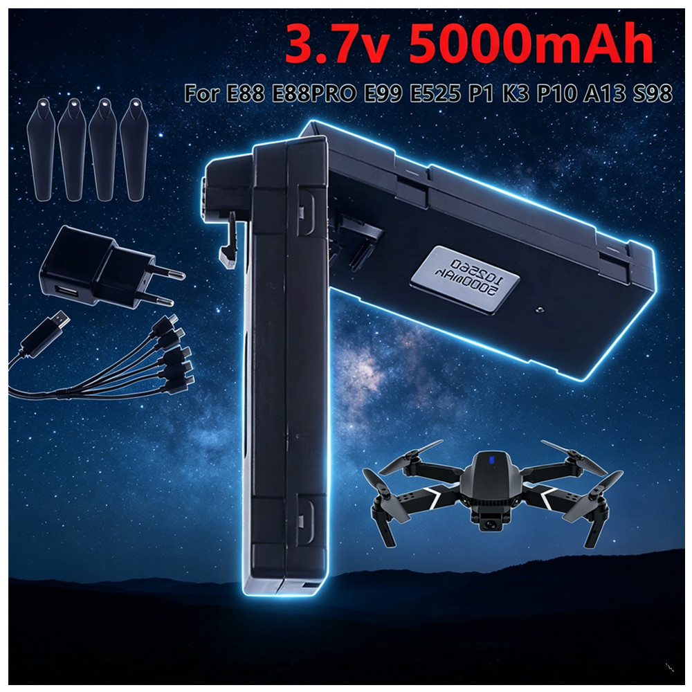 3.7V 5000mAh Rechargeable Li-i - Drone Rc E99 K3 评论和价格