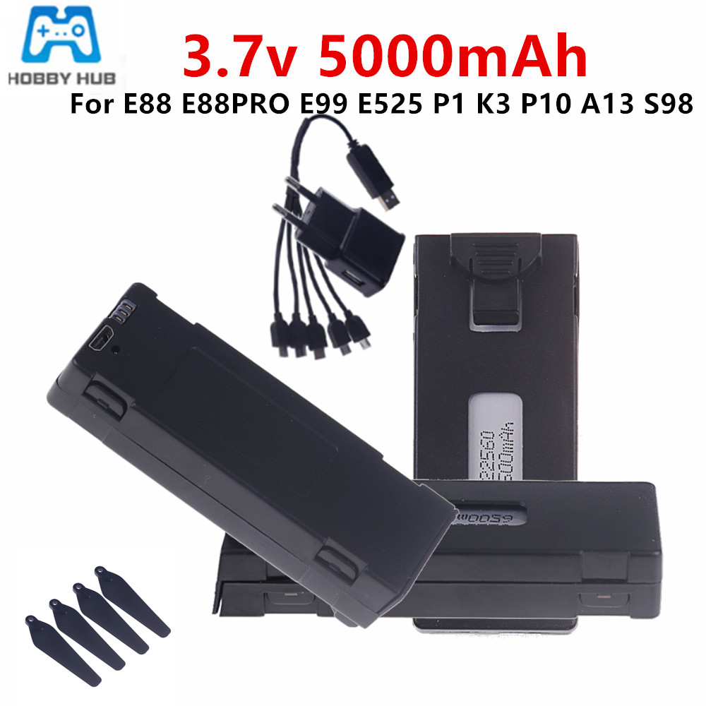 3.7V E88 5000mAh Rechargeable  - Drone Rc E99 K3 评论和价格